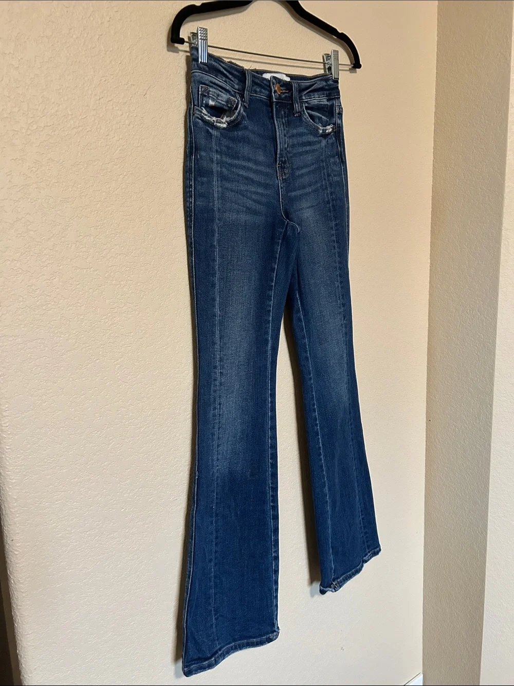 Flying Monkey High Rise Bootcut Jeans Size 25 Dark Wash Stretch Flare Y2K